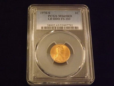 1970-S   1 C         Lincoln Cent         DDO          PCGS  MS 65 RD - Image 1 of 2