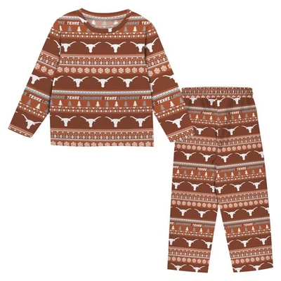 Toddler Outerstuff  Texas Orange Texas Longhorns Ugly Sweater Pajama Set - Image 1 of 4