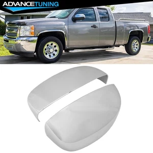 Fits 07-14 Silverado Sierra Yukon Escalade Top Half Mirror Covers ABS Chrome - Picture 1 of 9