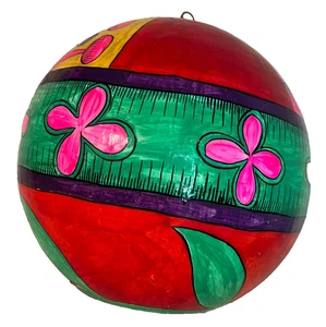 De Sela Mexiko GROSSER 10" bunter PAPPMACHÉ ORNAMENT BALL ~ handbemalt - Bild 1 von 15