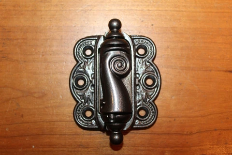 Premium Antique Cast Iron Victorian Spring Loaded Screen Door Hinge E-42 Cover