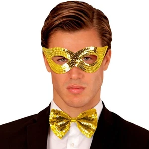 Pailletten-Maske für Damen & Herren Gold Maskerade Venezianische Augenmaske - Bild 1 von 3