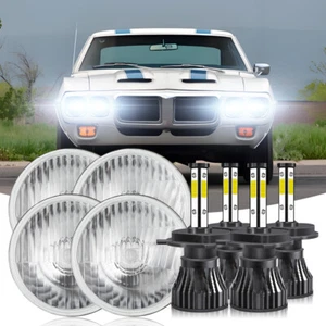 4x 5.75" inch LED Headlights HI/LO White Fit Pontiac GTO firebird 1964-1972 - Picture 1 of 23