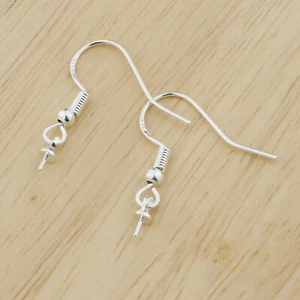 Jewelry Making Beads 925 Sterling Silver Findings Earring Hook Earwire 02 - Picture 1 of 7