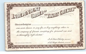 Independent Order of Tight Chests You're a Cheapskate Cheap Stiff Postcard D12 - Bild 1 von 2