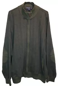 Suéter tejido algodón parche cremallera completa verde talla XXL Cremieux para hombre - Imagen 1 de 5