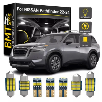 10pcs Interior LED Light Bulbs Map Trunk For Nissan Pathfinder 2022-2024 White Foto 1 de 4