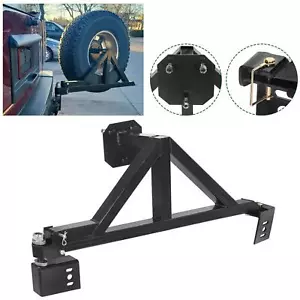 Black Spare Tire Carrier For 2003-2009 HUMMER H2 Rack w/ Drop-down Option Rear - Picture 1 of 14