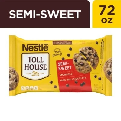 Chips de chocolate semidulces Nestlé Toll House, bolsa de 72 oz para hornear a granel Foto 1 de 4