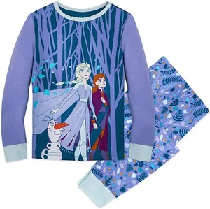 Disney Store Frozen Elsa Anna 2PC Long Sleeve Tight Fit Pajama Set Girl Size 5   - Picture 1 of 1