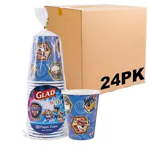 Glad for Kids PAW Patrol Shields Design 9oz Paper Cups 20 Count - 24 Pack - Picture 1 of 5