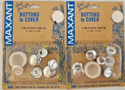 2x MAXANT Buttons to Cover 4 Buttons Sz 30 3/4" Dia. ADB-1 Great for Crafts NOS - Image 1 of 4