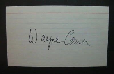 WAYNE COMER signed 3x5 autograph auto 1968 Detroit Tigers 1969 Seattle Pilots  - Image 1 of 2