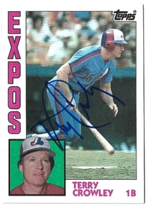 1984 TOPPS TERRY CROWLEY MONTREAL EXPOS ON CARD AUTOGRAPH SIGNED CARD #732 - Picture 1 of 1