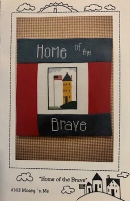 Cross Stitch Pattern by Mosey'nMe - "Home of the Brave" - Image 1 of 2