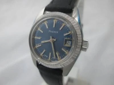 NOS NEW SWISS MADE WOMEN'S STAINLESS STEEL PHENIX WATCH WITH DATE 1960'S - Image 1 of 3
