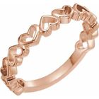 14K Rose Gold Heart Stackable Ring