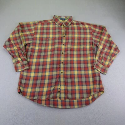 Camisa Pendleton Vintage Para Hombre Grande Roja Amarilla Franela a Cuadros Abotonada Exterior^ Foto 1 de 4