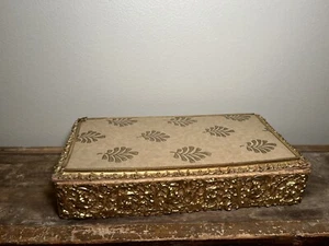 Antigua caja de dulces personalizada Art Deco Heywood Candy Company de 1900 - ornamentada, dorada - Imagen 1 de 10