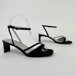 Vtg Y2K Hillard and Hanson Strappy Heels Block 90s Minimal Size 7 Model Square - Picture 1 of 8