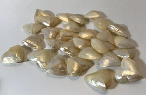 Pieces Acrylic Heart Decoration Pearl White 1” Size Lot Of 28 Pieces FREE SHIP - Picture 1 of 6