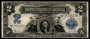 1899 $2 LARGE SIZE Blue Seal Silver Certificate! VERY FINE+ - Picture 1 of 2