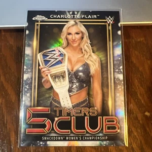 Charlotte Flair 2021 Topps Chrome WWE 5 Timers Club Insert #5T-3 - Picture 1 of 6