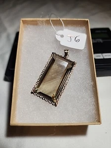 J6 Antique Amazing!! Huge! Chunky Smokey Quartz Pendant Set In 18K Yellow Gold - Picture 1 of 24