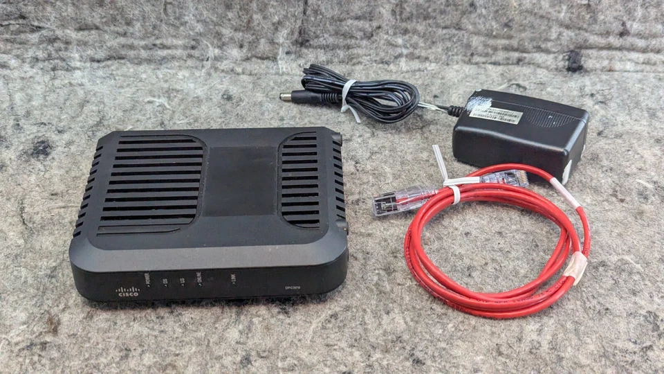 Cisco DPC3010 DOCSIS 3.0 Cable Modem w/ powerCord, Cat6 Ethernet Cable - Image 1 of 4