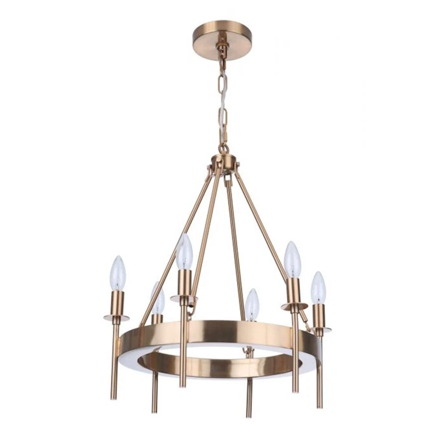 Craftmade Larrson 6 Light Chandelier, Satin Brass - 54326-SB - Image 1 of 1
