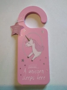 Holz Shhh... Ein Ein Einhorn schläft hier Schlafzimmer Türhänger - Bild 1 von 1