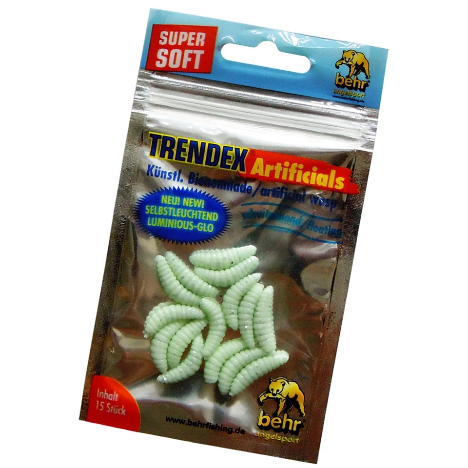 15 Forellenköder Bienenmaden selbstleuchtend glitter Kunstköder Bienen Maden - Bild 1 von 1