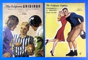 LOT OF 2 Oregon Ducks Football Game Programs 1939 - 1942  vs California Bears 2x - Picture 1 of 9