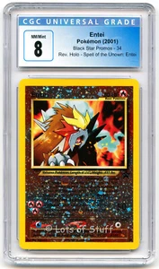 CGC 8 NM-MINT Entei Wizards Black Star Promos 34 Reverse Holo Movie Swirl  -42 - Picture 1 of 2