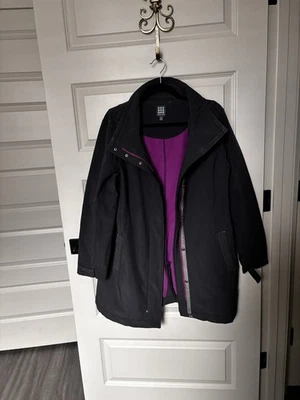 TITLE NINE W's L CONTROL IMPERMEABLE TRENCH Chaqueta Gris Con Capucha Forrada de Vellón Usado en Excelente Condición Foto 1 de 4