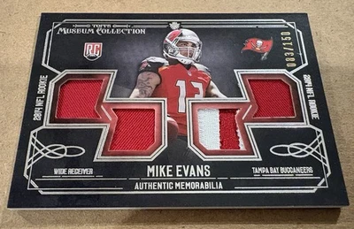2014 Topps Museum Collection Mike Evans Rookie Quad Relics Jersey Patch /150 RC - Image 1 of 4