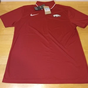 Arkansas Razorbacks Polo Shirt Mens Medium Nike NWT Dri Fit MSRP $68 - Picture 1 of 5