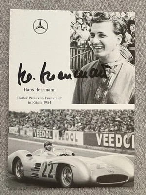 handsignierte AK Hans Herrmann  / Mercedes - Formel 1 / Motosport Rennfahrer - Bild 1 von 2