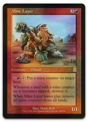 Mine Layer #205 (Foil) (LP) Odyssey ODY Magic MTG - Image 1 of 2