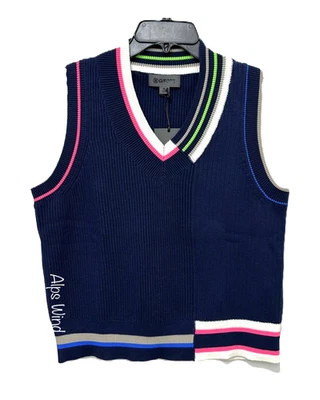 G/FORE Womens Engineered Stripe Sweater Vest Twilight Size-M NWT$225 - Image 1 of 4