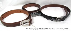 LOT 3 NEW NWT MENS LEATHER BELTS SZ 36 Brown JOHNSTON & MURPHY, DUPONT AVE. - Picture 1 of 7