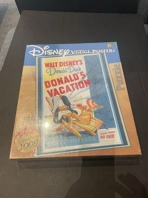 Disney Vintage Posters Puzzle Donald Duck Vacation 1000pc Buffalo Games Sealed - Image 1 of 4