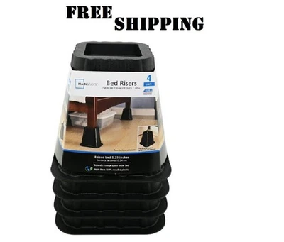 4 包,黑床立管,抬起床创造存储空间,全新 — 第 1/4 张图片