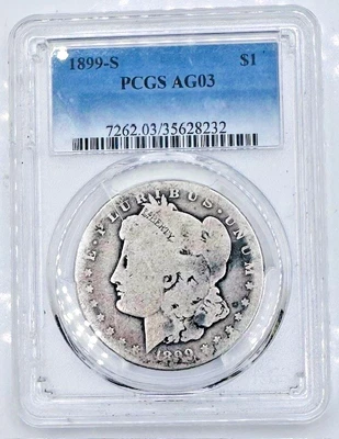 1899-S Morgan Silver Dollar Silver Coin PCGS AG03 💥Semi-Key Date💥 - Image 1 of 2