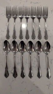 13 x Oneidacraft Deluxe Chateau Stainless Flatware 6 Teaspoons 7 Salad Forks - Picture 1 of 6