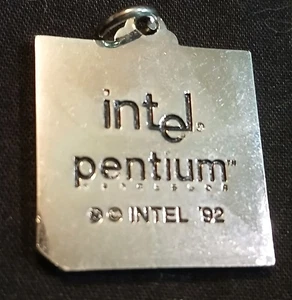 Vtg 1992 Intel Pentium Processor Prototype Keychain with Microchip 1.25" - Picture 1 of 5