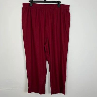 Pantalones Cortos Universal Estándar Borgoña Mezcla de Lino Cintura Elástica Talla L Foto 1 de 4