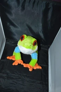 Wild Republic Red Eyed Tree Frog Plush Stuffed Animal 9" Sitting Rainforest E2 - Picture 1 of 3