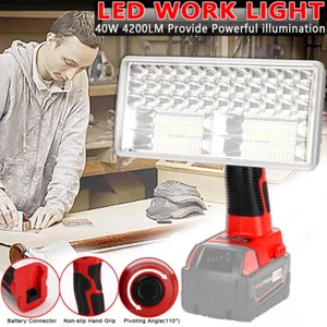 Cordless LED Work Light for Milwaukee M18 18V 40W 4200LM Portable Jobsite Light - Picture 1 of 11