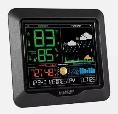 La Crosse Technology S84107-INT Wireless Color Forecast Black - Image 1 of 4
